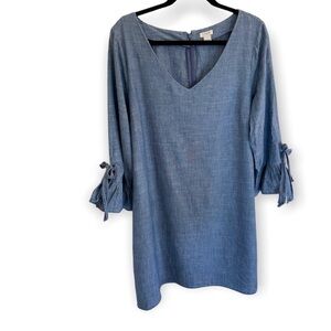 J. Crew Chambray Blue V-Neck Tunic Dress